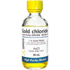 Gold Chloride – 1.725% as HAuCl4 (1.0% as Gold metal) – 50 mL in Glass Bottle