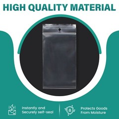 HANG HOLE HEAVY DUTY 4 Mil Clear Zip Seal Bags Reclosable Top Lock Plastic