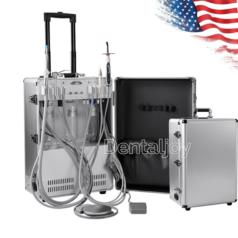 FDA Portable Dental Mobile Delivery Unit With Air Compressor Strong Suction 4H