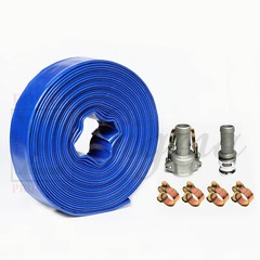 Sigma 1″ IN X 300′ Ft PVC Lay Flat Agricultural Pump Discharge Hose & Camlock