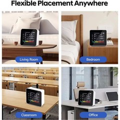 Multi-function Air Quality Monitor For Home Use 9-in-1 Detector W/LED Display
