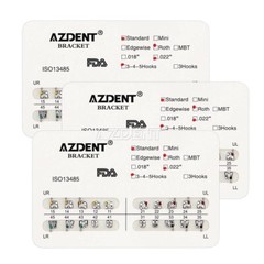 AZDENT Dental Orthodontic Brackets Braces Metal Standard Roth Slot.022 Hooks 345