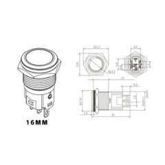 12/16/19/22mm Waterproof Momentary / Latching LED Push Button Switch Metal 3~24V