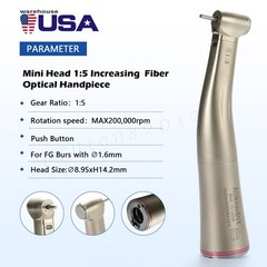 1:5 Contra Angle Electric Dental Handpiece Fiber Optic Mini Head ASKEADNT
