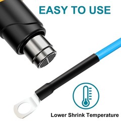 1-1/2in Heat Shrink Tubing 3:1 Dual Wall Waterproof Black Tube 5Ft Roll