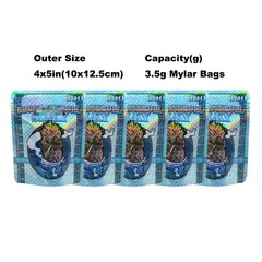 3.5g Stand Up Zipper Mylar Bags 100Pcs Smell Proof Resealable Pouches US Stock
