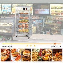 5 Tiers Commercial Food Warmer Display, 14 in 800W Electric Countertop Pizza War