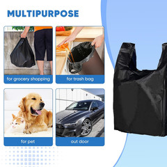 Black Plastic Grocery Bags, 100 Pack, 11.5’X 6.5″ X 21′, 22 Pound