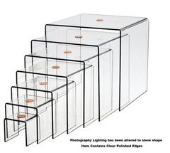 T’z Tagz Any 3-Inch-Deep Clear Acrylic Riser Display Stands New 2 Pack Variation
