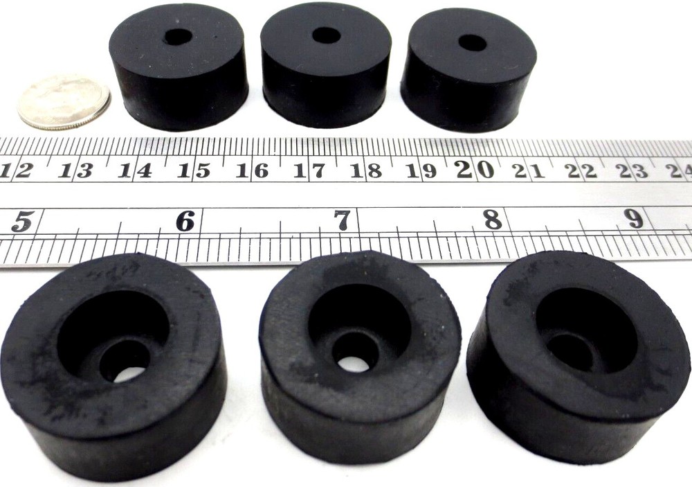 Screw Bolt On Rubber Bumper Pad Stand Fit For 3/16″ Screw Hole, 1″ Pad 1/2″ Tall
