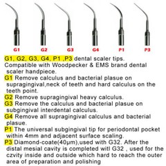 5pcs Dental Ultrasonic Piezo Scaler Tips For EMS Woodpecker & DTE SATELEC CE FDA