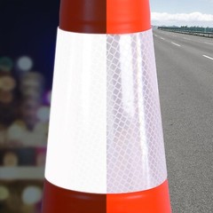 Orancl 12 – 36InchFlexible Black Base PVC Traffic Cone with Reflective Collar
