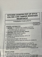 Hubbell RCT200NI Kitchen Counter Receptacle 15A 125V Flush Mount Nickel New Open