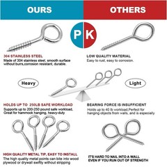 2.5 Inch Heavy Duty Eye Hooks 20 Pack Stainless Steel Eye Screws Screw in Eye H