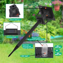 2-Pack Outdoor Mosquito Killer Lamp LED UV Bug Zapper Garden Patio Backyard Safe