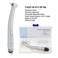 COXO Dental High Speed Handpiece 4 Hole Air Turbine CX207-W 3 Spray Push Button