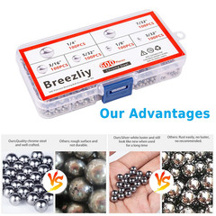 600pcs Bicycle Bearing Balls 6 Sizes 1/4 to 3/32 Loose Steel Ball Bearings Set