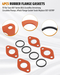 4Pcs Circulator Pump Flange Gaskets + Sealing Rings Fit for TACO 007 Series for