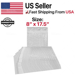 8″ x 17.5″ Bubble Pouches Bags Clear Self Seal Protective Cushioning Wrap 8×17