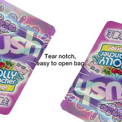 Smell Proof 3.5g Stand Up Mylar Bags Zipper Candy Holographic Foil Bags 100pcs