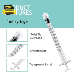 20 Pack 1Ml Luer Lock Syringes without Needle, 1 Ml Cc Disposable Syringe Indivi