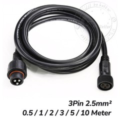3 Pin Waterproof Extension Cable Connector Male Female Outdoor Led Light IP67