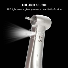 AbDent 1:5 Electric Fiber Optic LED Contra Angle Handpiece Red Ring USPS