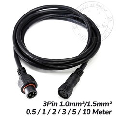 3 Pin Waterproof Extension Cable Connector Male Female Outdoor Led Light IP67