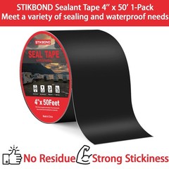 4″ x 50Ft 1-Pack Black RV Sealant Tape,Waterproof Commercial Roof Tape for Wa