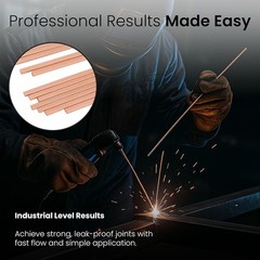22 pcs Brazing Rods AWS BCuP-5 15% Silver Solder Phos Copper Brazing Alloy Flat