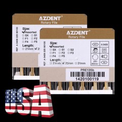 AZDENT Dental Endodontic Gold Taper NITI Rotary Files Engine Use 25mm 6PCS/Packs