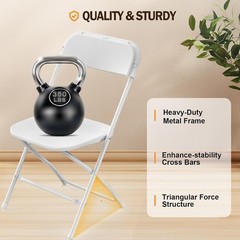 8 PCS Plastic Folding Chairs Stackable Wedding Party Camping Dining Seats Home
