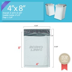 #000 4×8 (4×7) Poly Bubble Mailer Self Padded Envelope Bag 25,50,100,250,500 Pcs