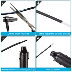 55 ft Dual Wall Adhesive Glue Lined Φ1/4″ (6.4mm) Heat Shrink Tubing 3:1 Ratio