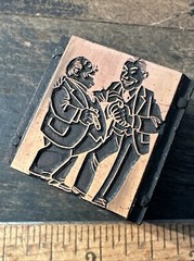 Print Block ( 2 Men Shaking Hands & Smiling Dealmaking ) Copper Face