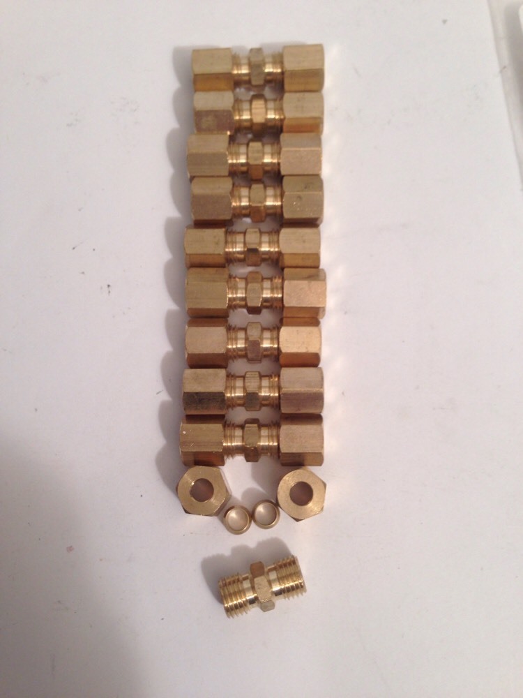 3/8″ Brass Compression Fittings-10 Pcs Per Bag