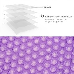 1000 #0 Purple Poly Bubble Padded Envelope Self-Sealing Mailers 6X10 (Inner 6×9)