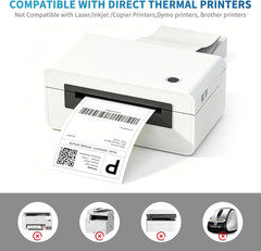 Fanfold 4 X 6 Direct Thermal Labels White Perforated Shipping Labels, 1000 Label