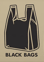 Bags 1/6 Large 22 x 6.5 x 11.5 BLACK T-Shirt Plastic Grocery Shopping Bags Large