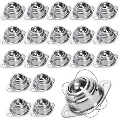 Yarlung 20 Pack 1 Inch Roller Ball Transfer Bearings, Carbon Steel Swivel Ball C