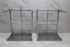 2 LOT – Chrome T-Shirt Shopping Bag Rack Stand Store Holder Dispenser Grocery