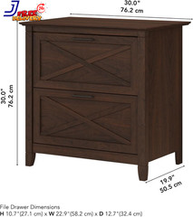Key West 2 Drawer Lateral File Cabinet in Bing Cherry Document Storage for Home