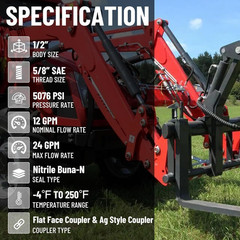 1/2″ Flat Face ISO 16028 to Ag ISO 5675 Pioneer Style Hydraulic Quick Connect Co