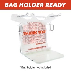 Bellin 1000 Bags T-Shirt Thank You Plastic Grocery Store Shopping Carry Out Bags