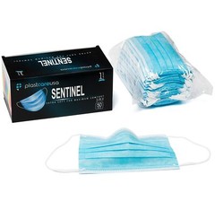 PlastCare USA ASTM Level 1 3-Ply Face Masks, Disposable Blue Masks in 50 or 1…