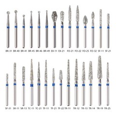 97Types Dental Diamond Burs FG 1.6mm for High Speed Handpiece 5Pcs/pack New