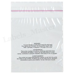 Clear Poly Bags Resealable Suffocation Warning OPP Cello Merchandise Packaging