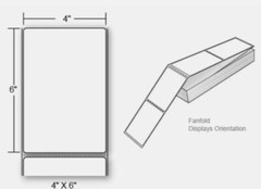 30,000 Blank 4 x 6 Direct Thermal Fanfold Peel & Stick UPS Shipping Labels Bulk