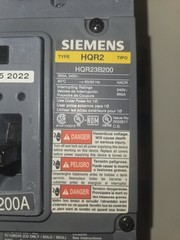 Siemens MBKQR3200HA 3-phase 200a Breaker With Mounting Kit