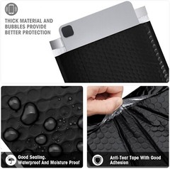 Jiaro Pack Poly Bubble Mailer Padded Envelope Mailers Bags 8.5×12″ 25Pc Black